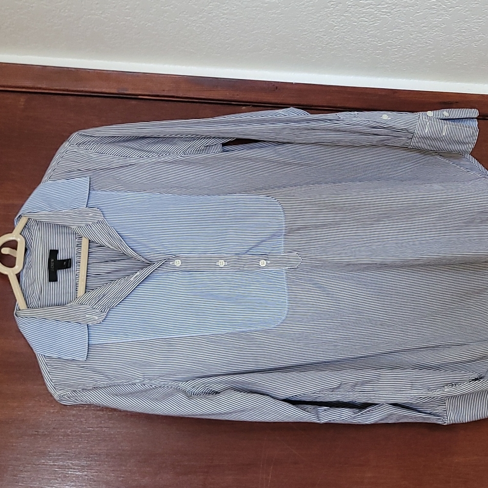 J Crew blue striped button down size 10